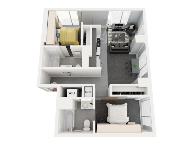 2 Bed 2 Bath - 2D - F 2-7