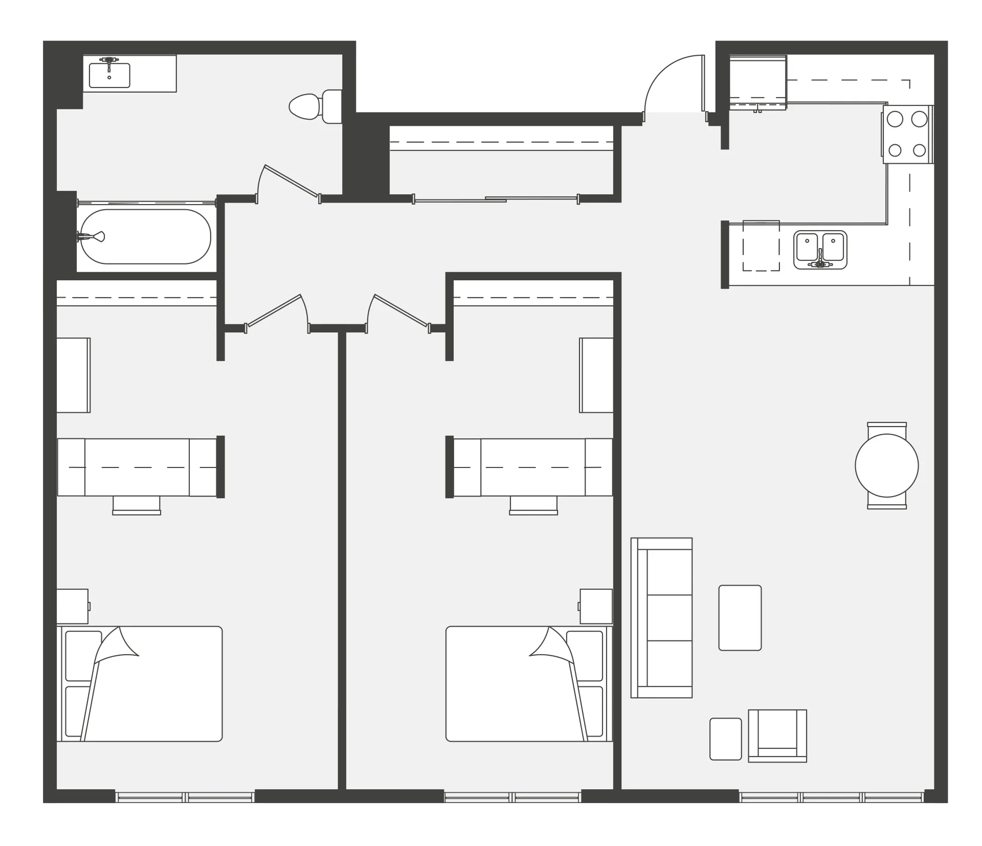 2 Bedroom, 1 Bath Casa Roma