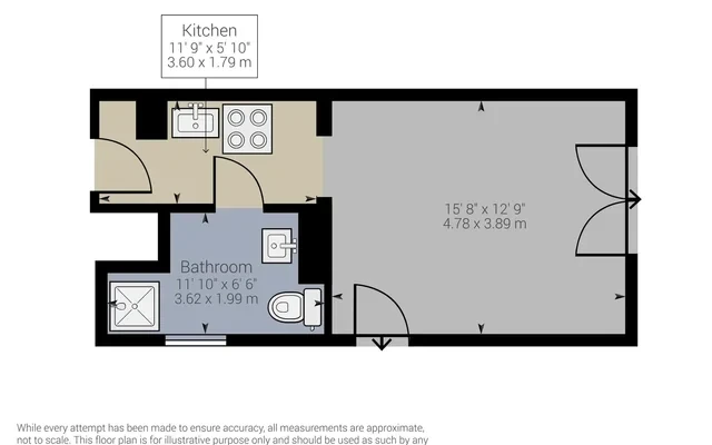 New Building: Furnished 1 room studio with elevator and balcony 4