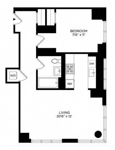 1 Bedroom 1CF West