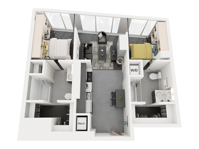 2 Bed 2 Bath - 2C - F 2-7