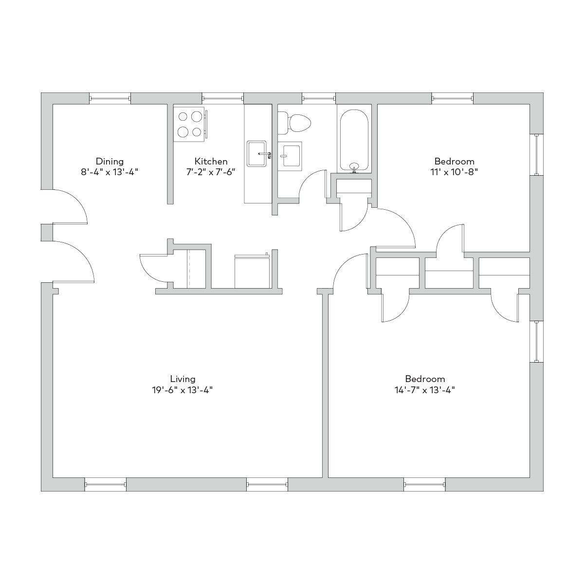 2 Beds 1 Bath