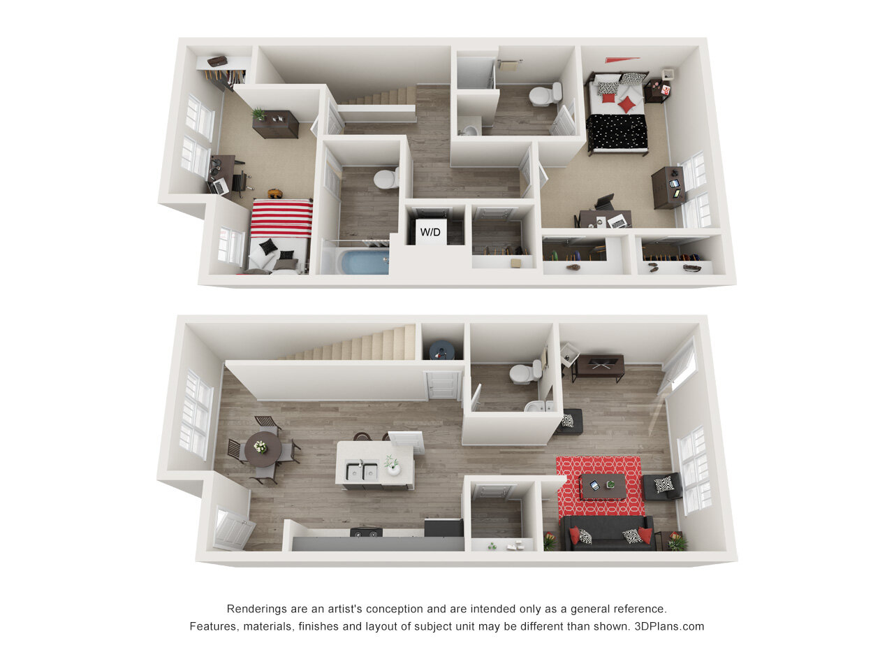 2 Bedrooms, 2 Bathrooms