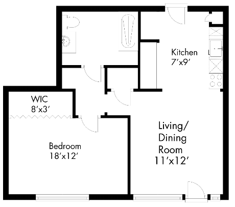 1 Bedroom - Balcony