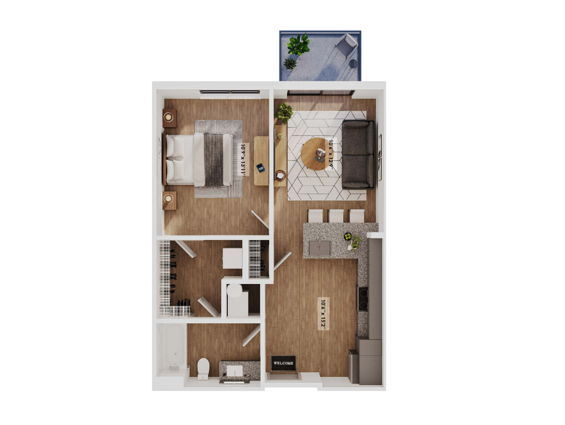 1 bed 1 bath The Lewis