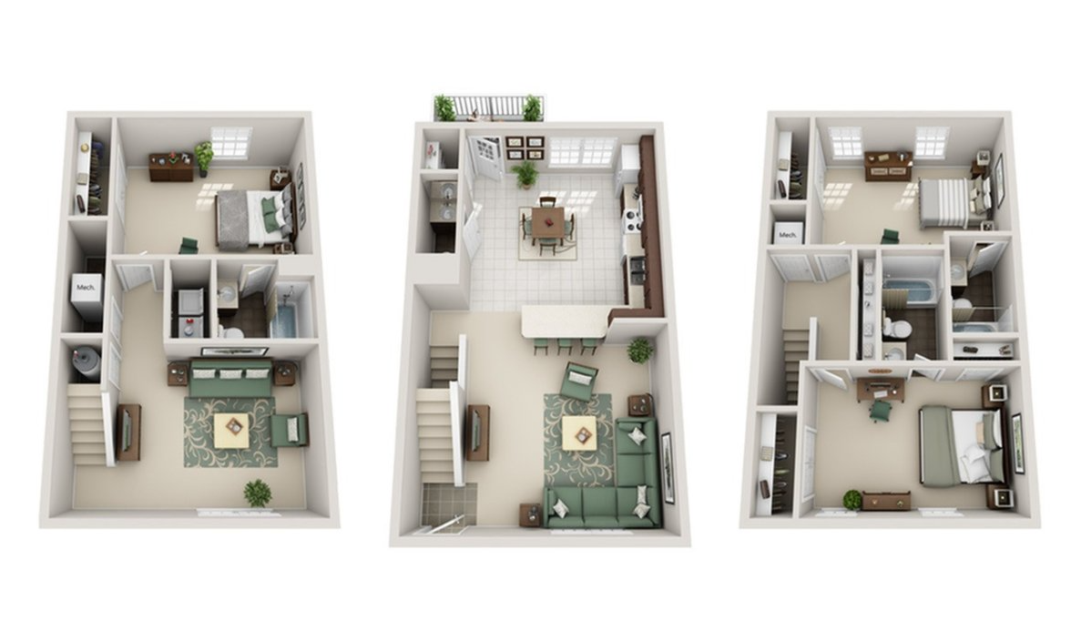 3BR/3.5BA – Townhome