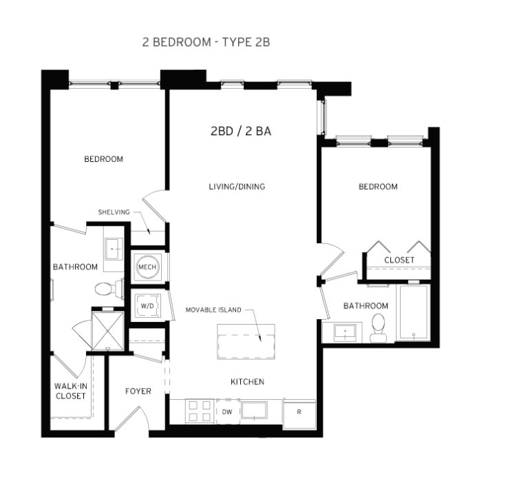 2 Bed 2 Bath Carmine