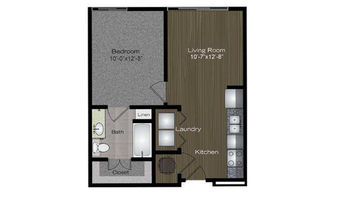 1 Bed 1 Bath Green Belt