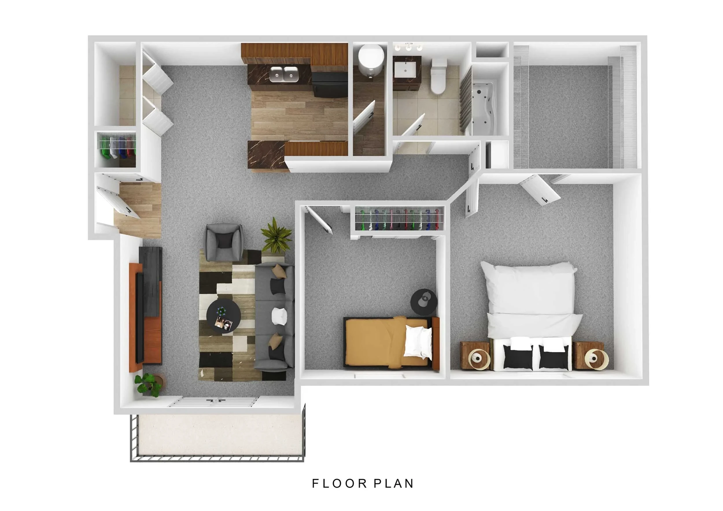 2 Beds 1 Bath Winchester with Balcony/Patio