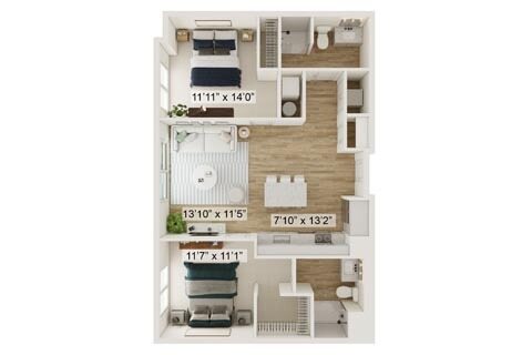 2 Bed 2 Bath The Birmingham