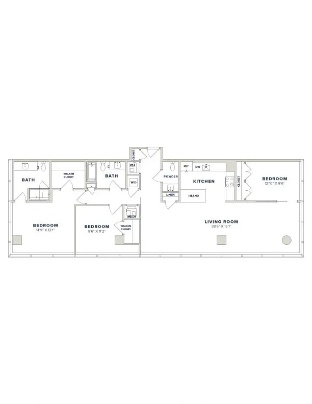3 Bed-2 Bath-Penthouse-PH2E Luminary