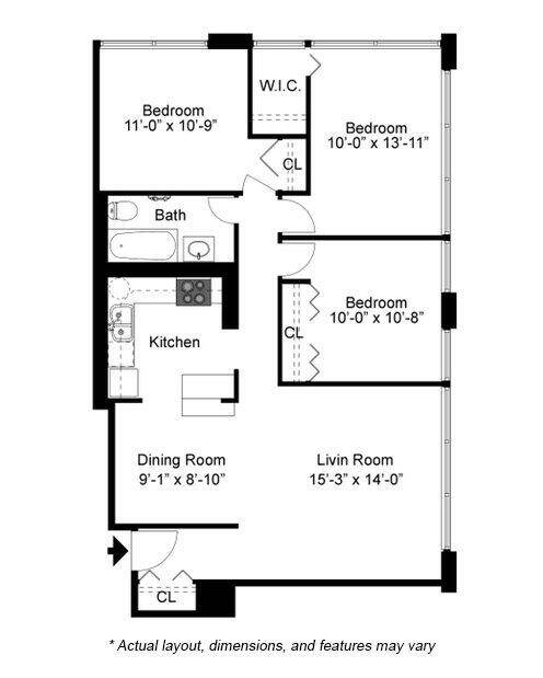 3 bed 1 bath