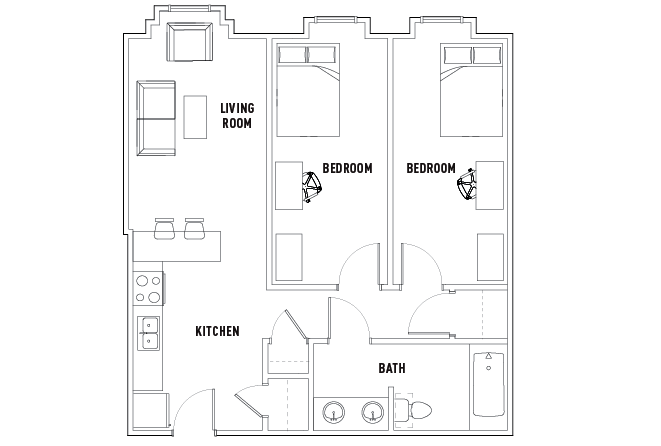 2 Bed 1 Bath