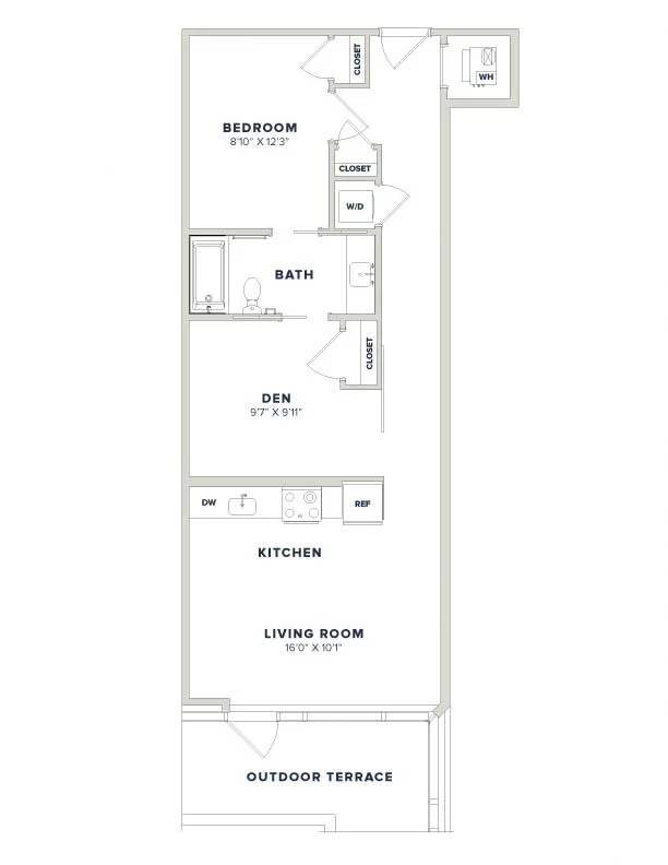 1 Bed 1 Bath_Den- 2K Luminary