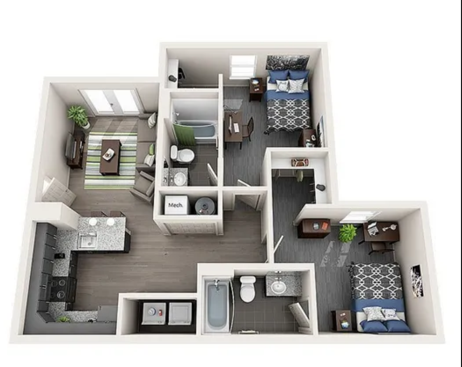 2 Bed 2 Bath The Eddie