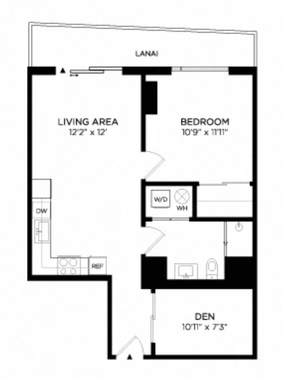 1 Bedroom 1AC Den
