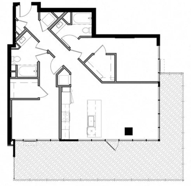 2 Bedroom 2H w/ Balcony