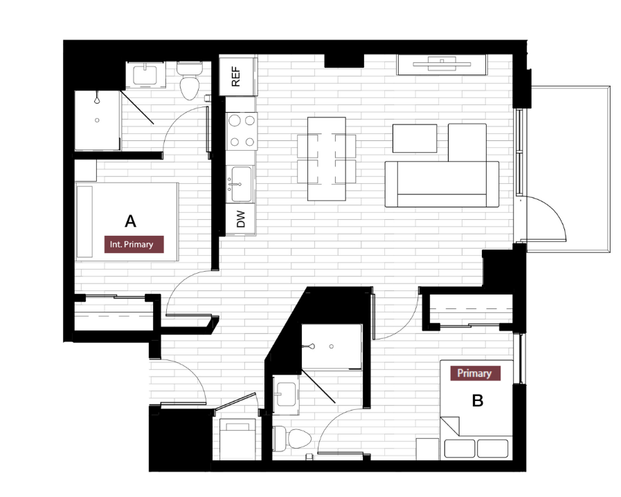2 Bed 2 Bath- 2x2 Oasis Balcony