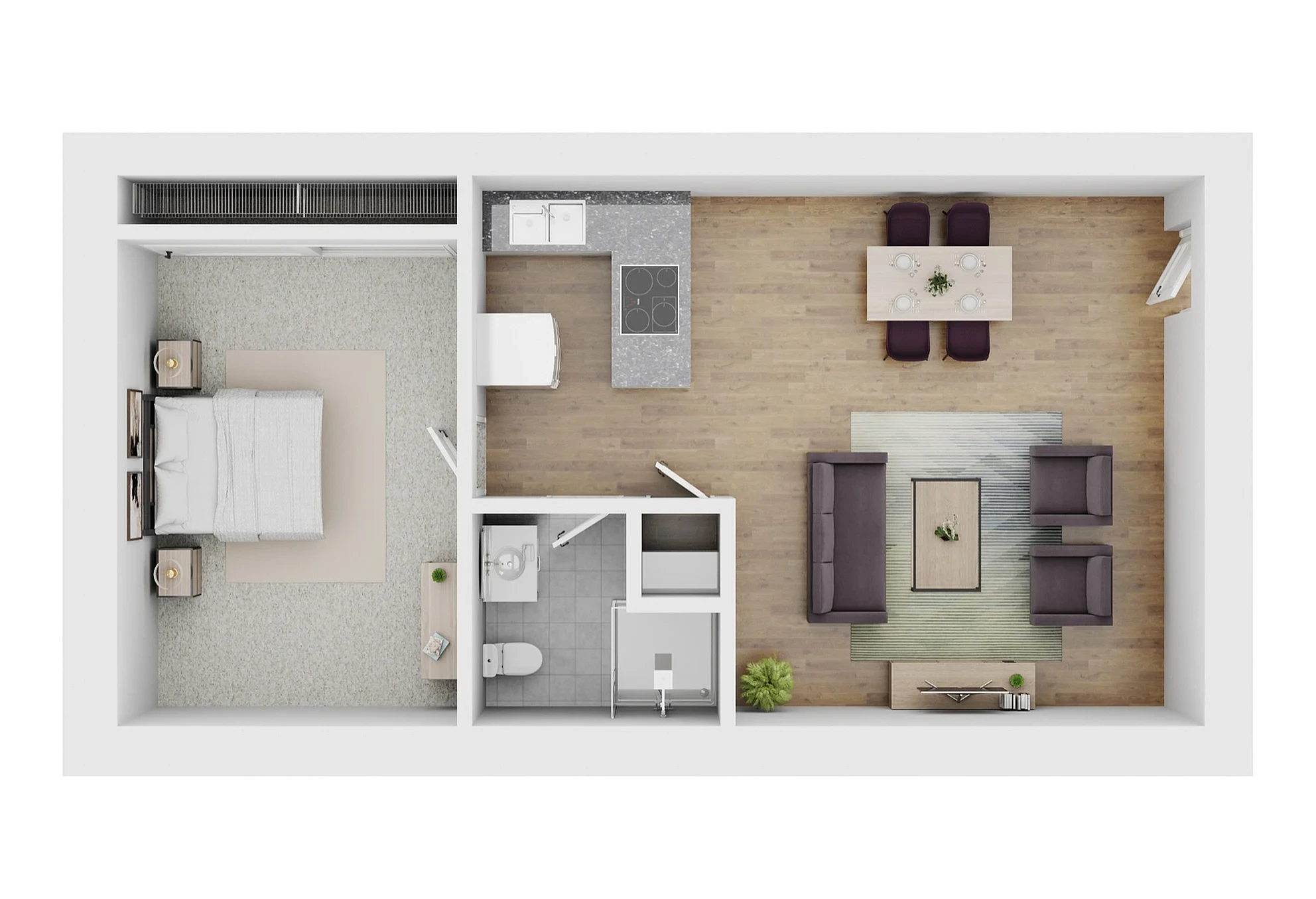 1 Bed 1 Bath 1.B