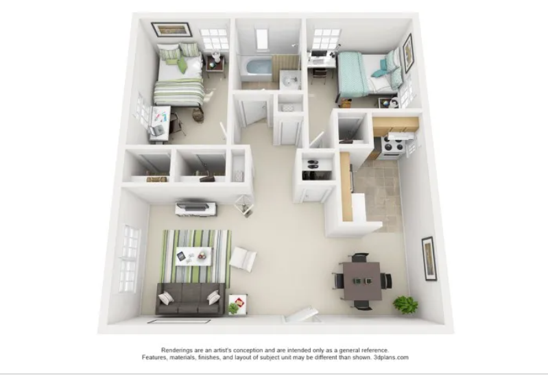 2bd / 1ba The Heisman