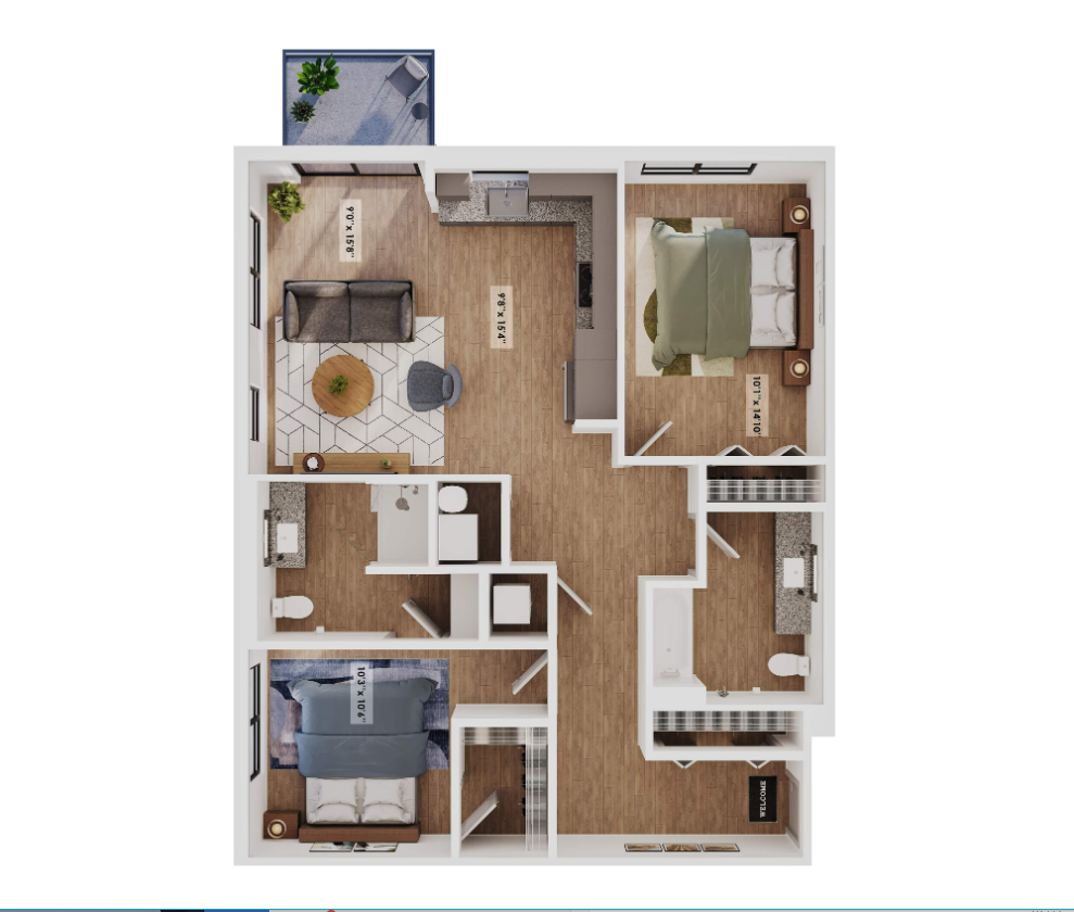 2 bed 2 bath The Fox