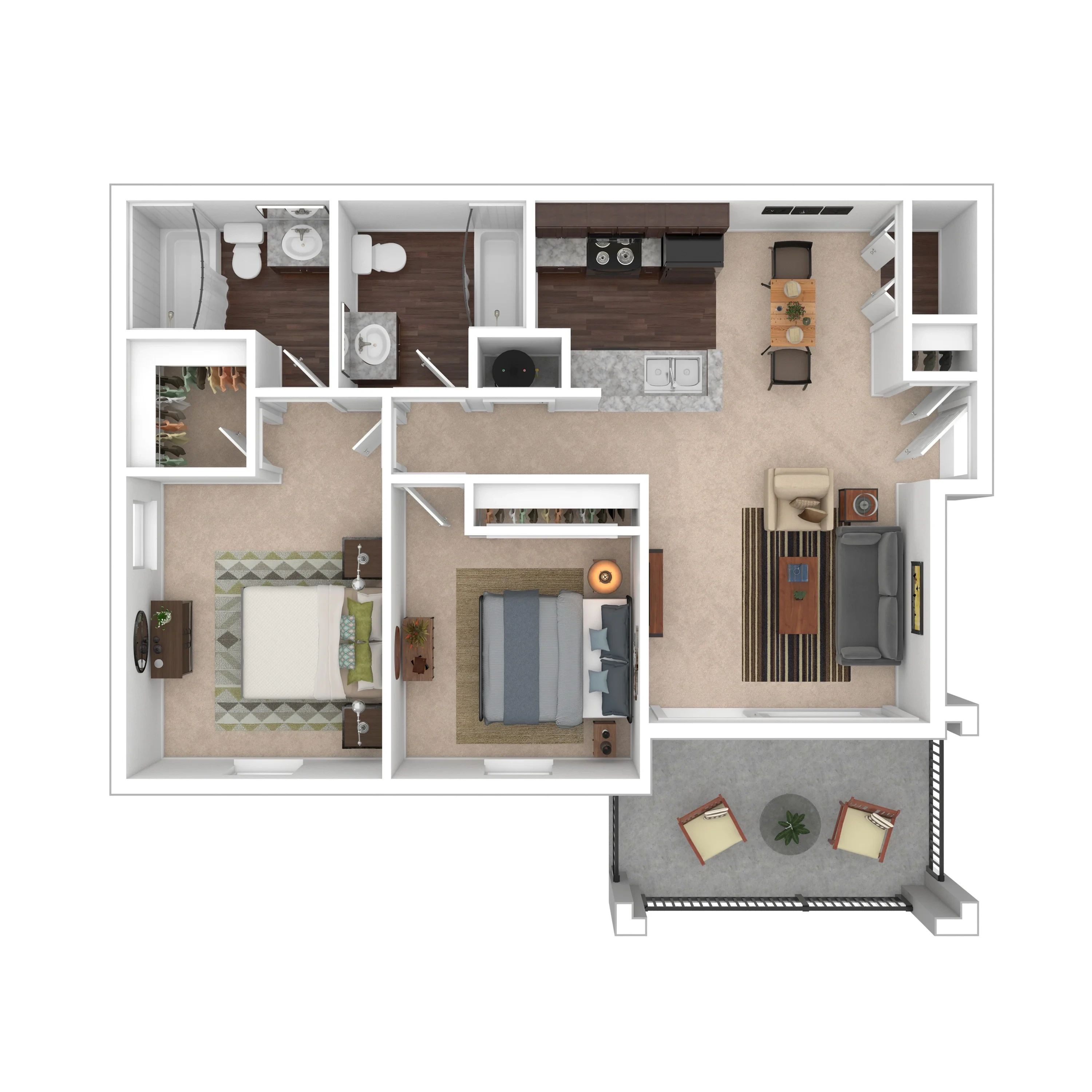 2 Beds 2 Baths 2X2APR - Elm