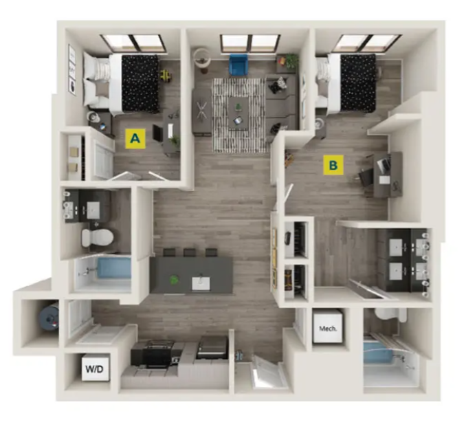 2 BED 2 BATH-BROOKHAVEN