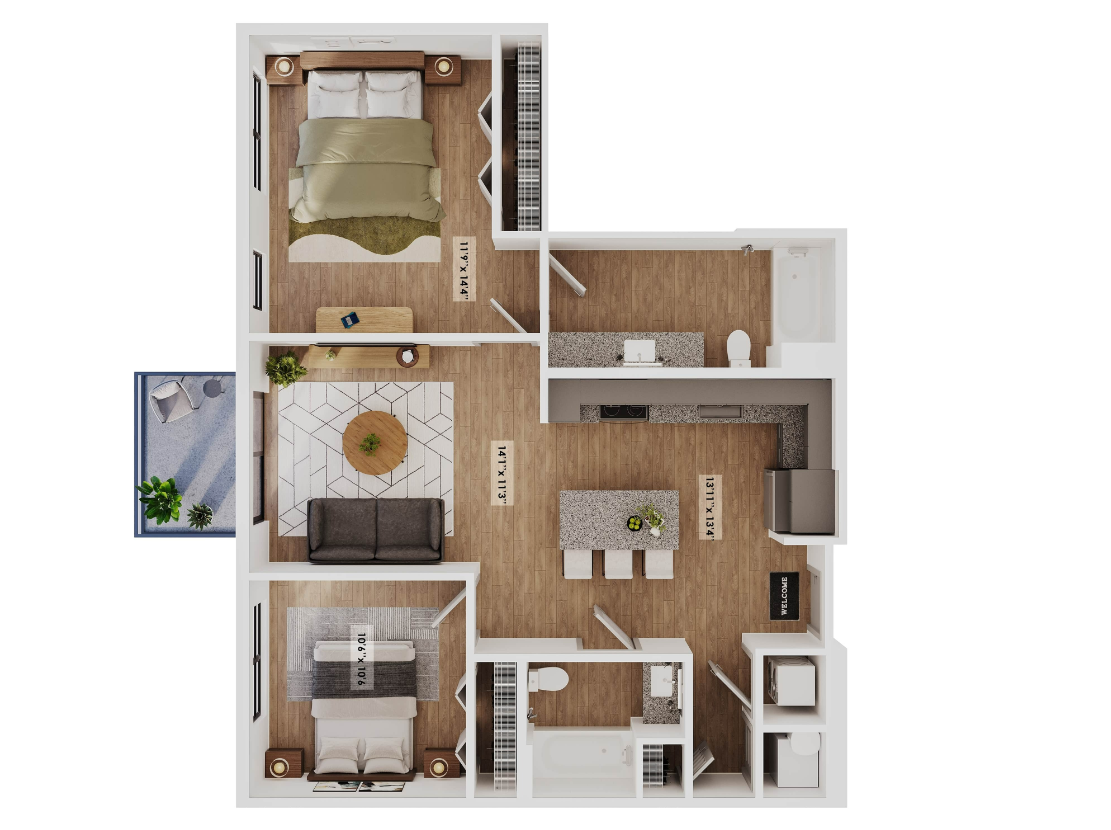 2 bed 2 bath The Drewes