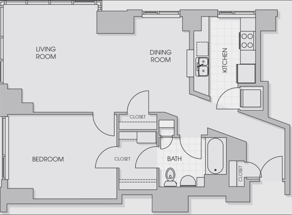 1 Bedroom 1P