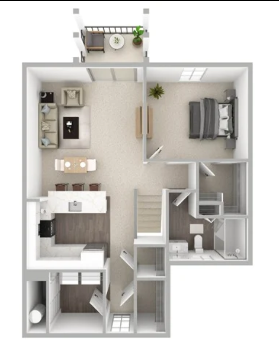 1 Bed 1 Bath Harper Upper Renovated