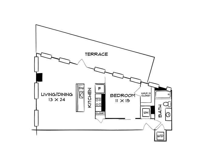 1 Bed 1 Bath Design 1I