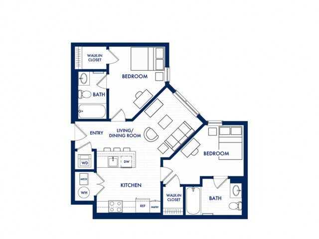 2 Bed 2 Bath The Jordan