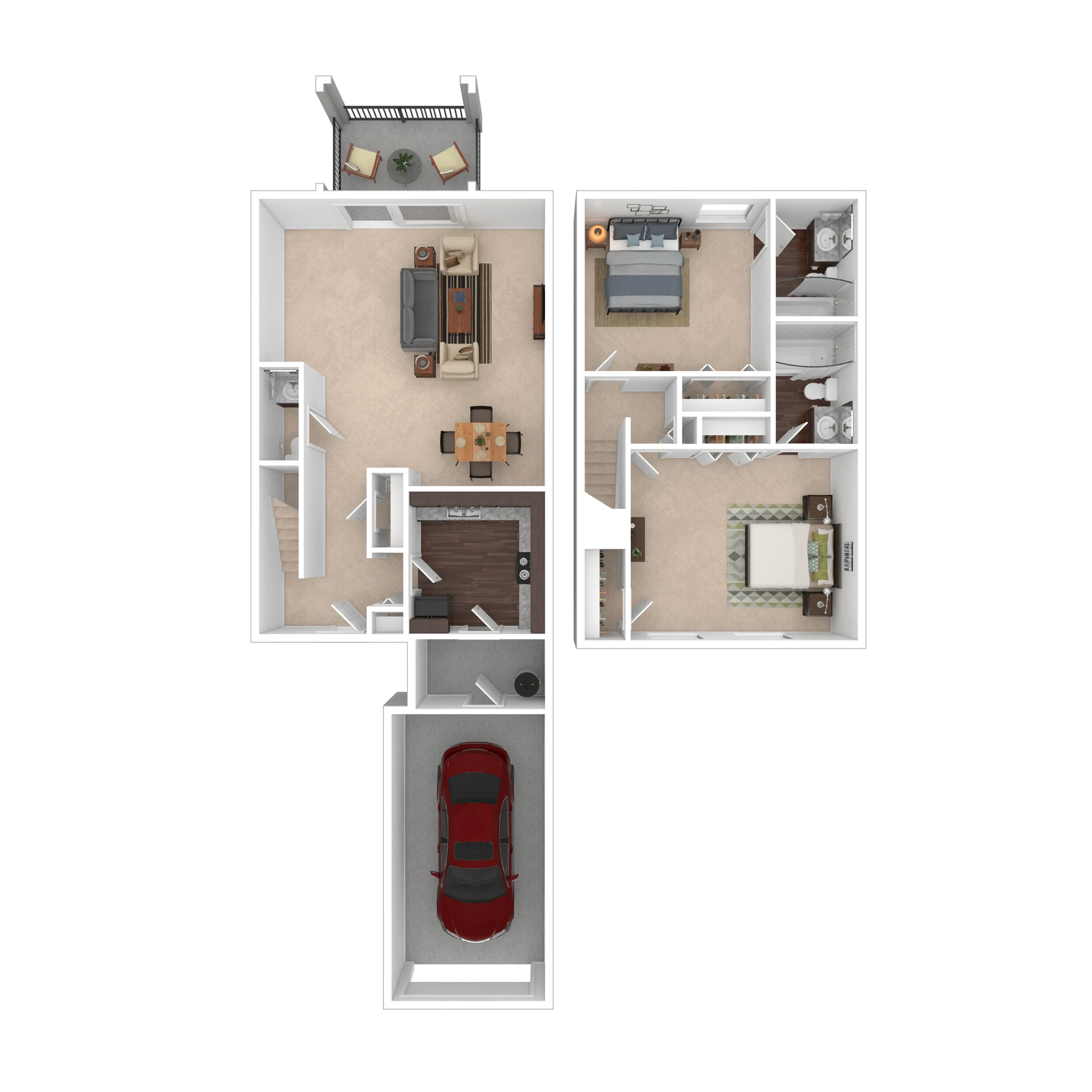 2 Beds 2.5 Baths 2X25APR - Magnolia