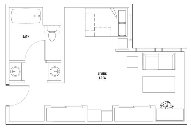 1 Bed - 1 Bath Private