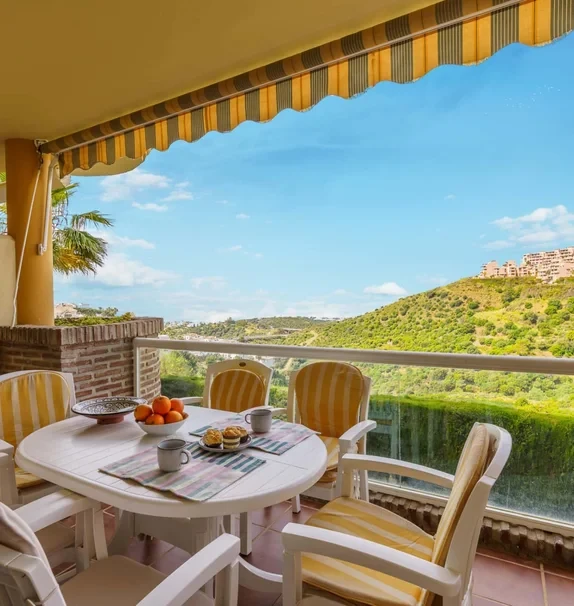 View of the sun apartment with pool