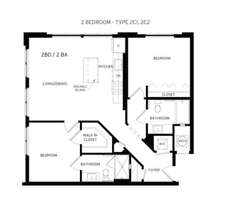 2 Bed 2 Bath Crimson