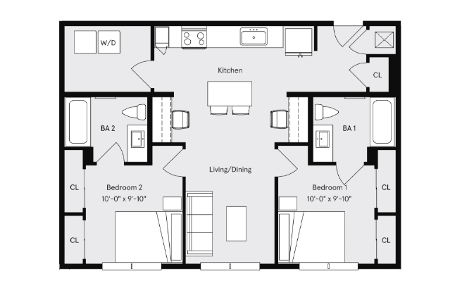 2 bed 2 bath A