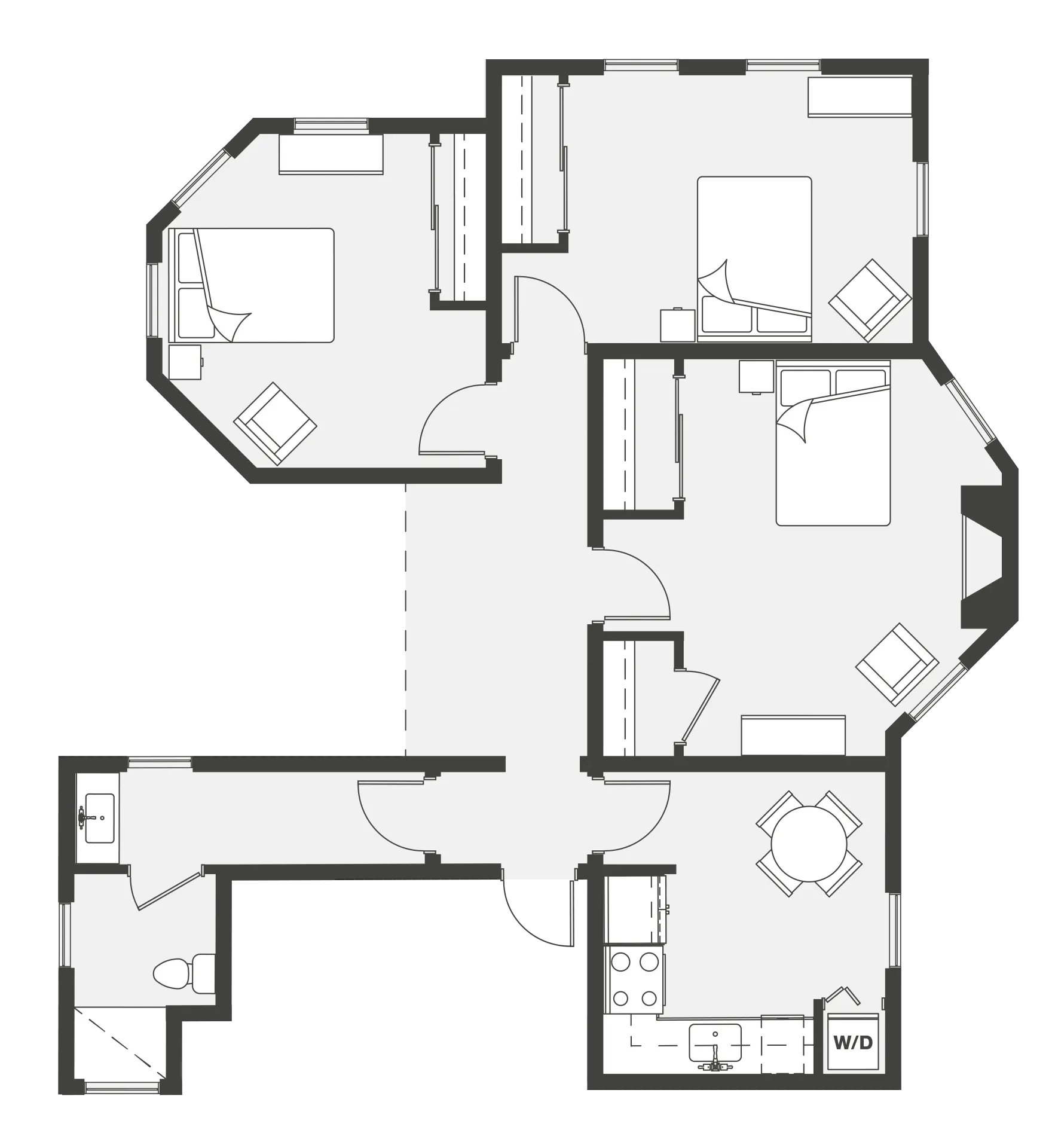 Historic Cottage Bedroom - Shared Kitchen/Bath