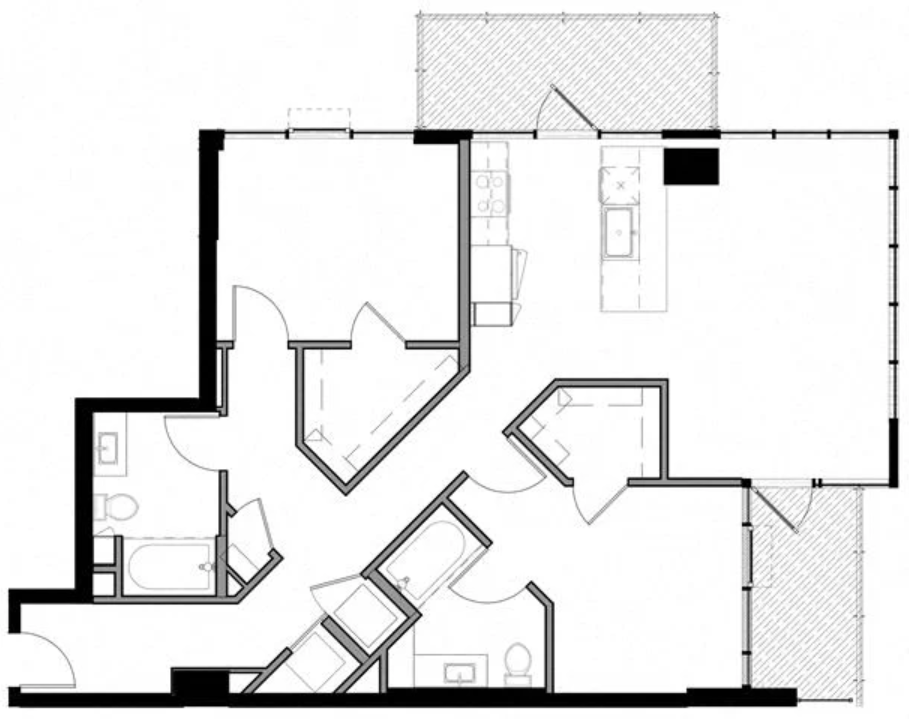 2 Bedroom 2J w/ Balcony