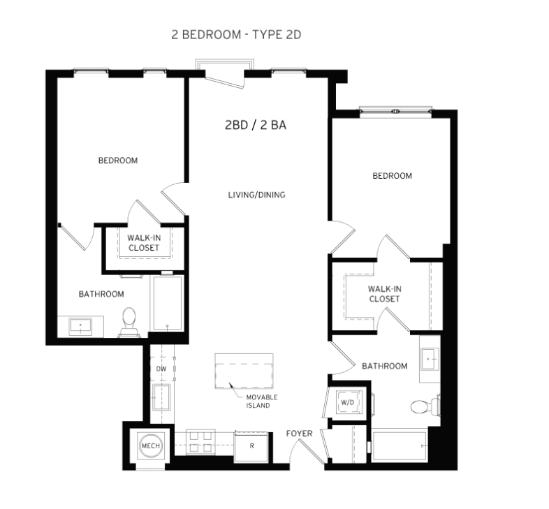 2 Bed 2 Bath Fuchsia