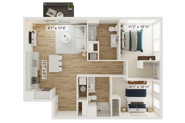 2 Bed 2 Bath The Homestead