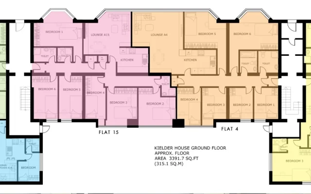 纽卡斯尔 Flat 15 Kielder House 6室3卫浴公寓 1