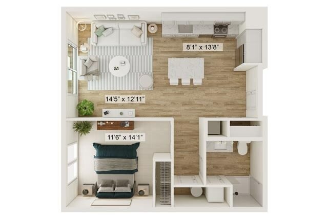 1 Bed 1 Bath The Warhol