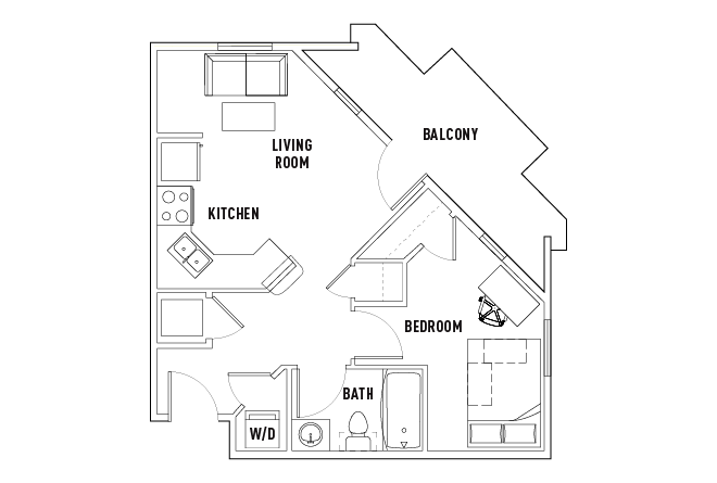 Phase 1 - 1 Bed - 1 Bath B