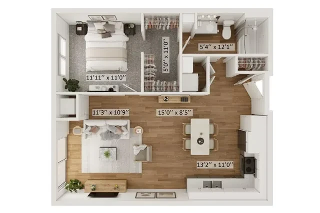 1 Bed 1 Bath Parker H