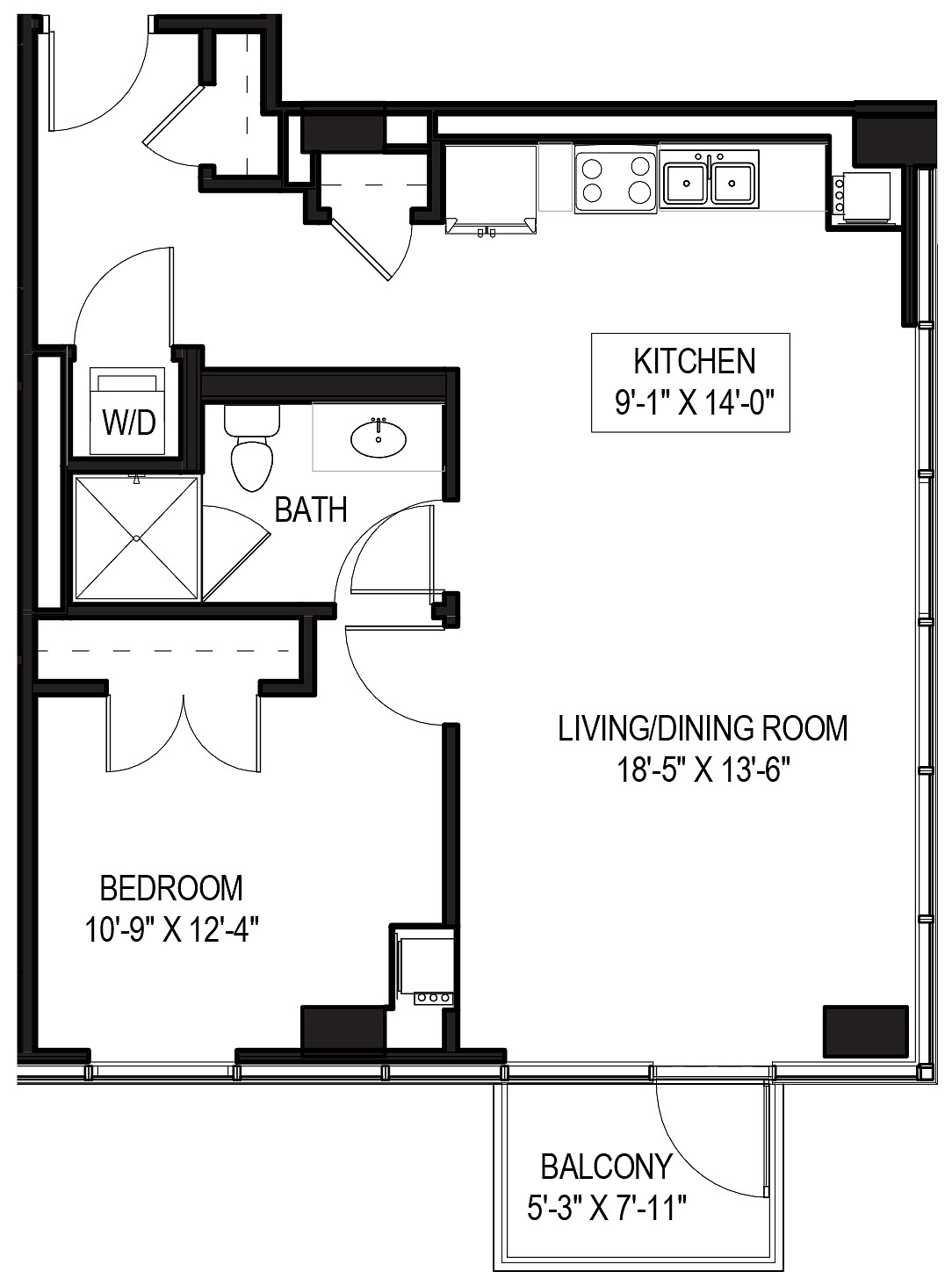 1 bed 1 bath 07