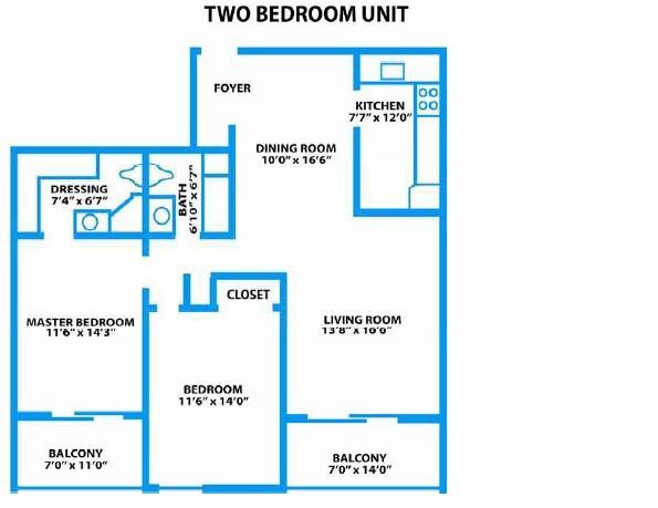 Two-Bedroom units